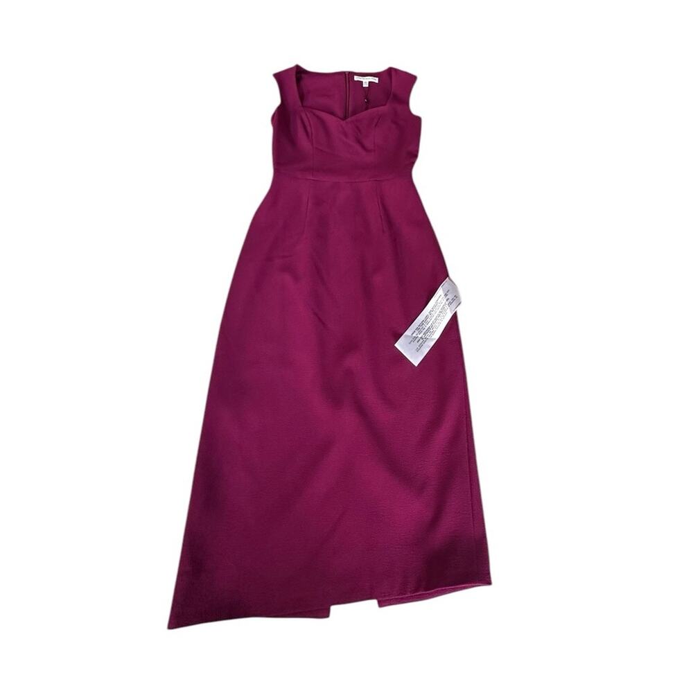 Dress the Population Women's Sleeveless Midi Elle Sheath Dress Dark Magenta XS